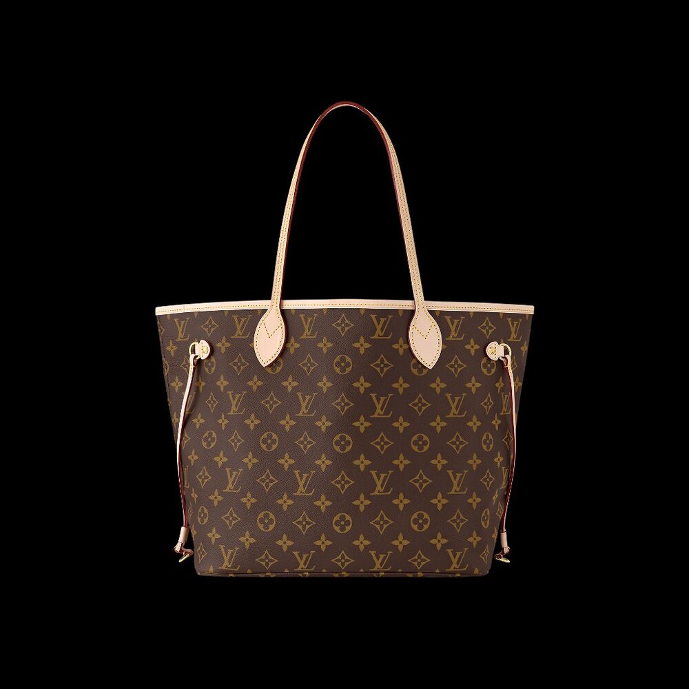 New Louis Vuitton Neverfull MM tote with peony interior